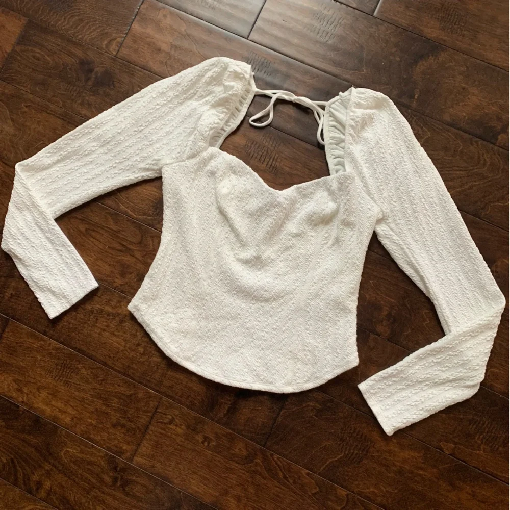 Free People White Long Sleeve‎ Top Size Large